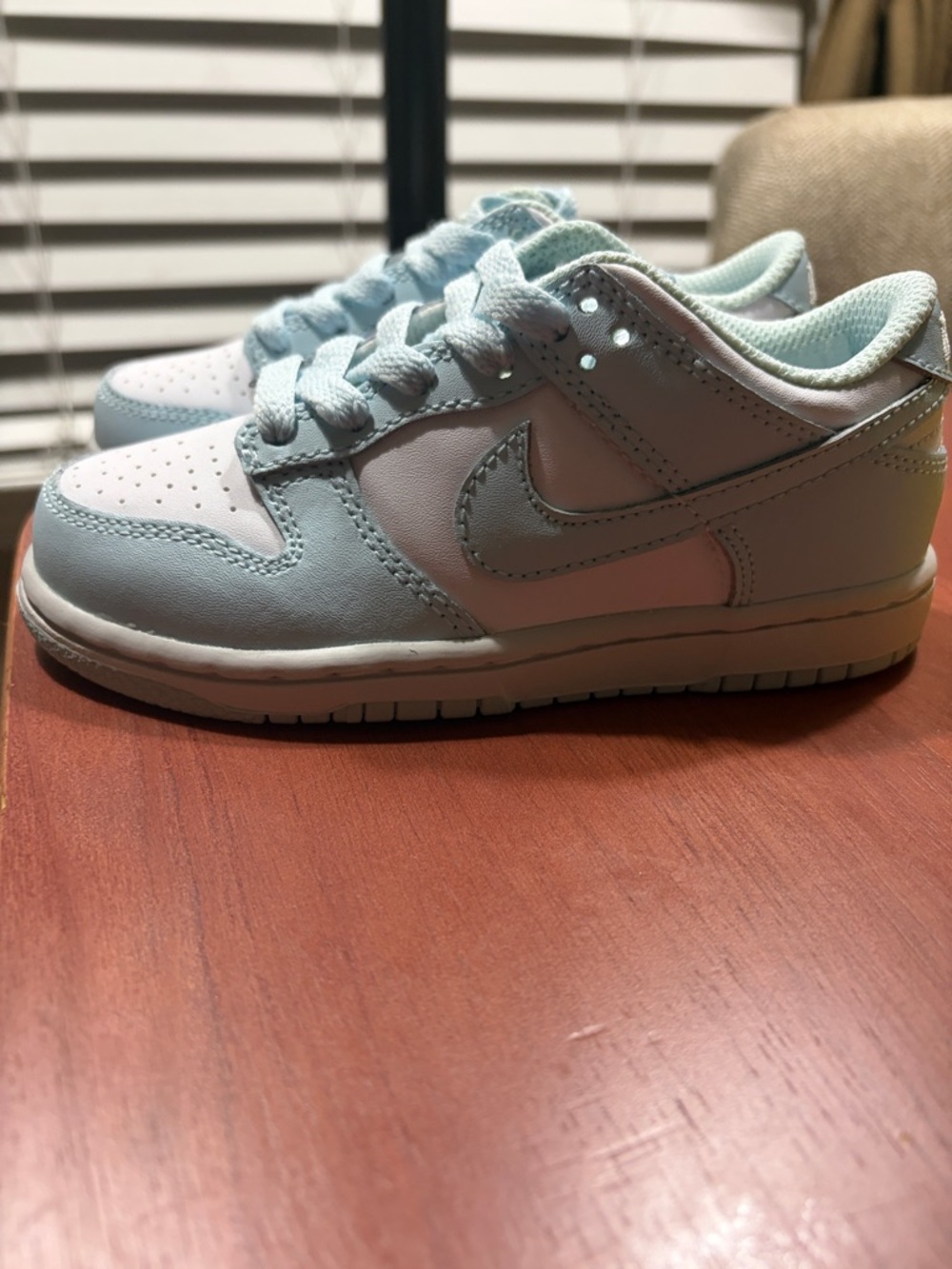 Nike Kids Light Blue and White Sneakers - Picture 3 of 4